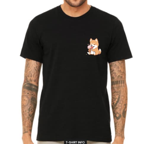 Demo output: Shirt with a shiba inu licking an ice cream